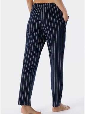 Zara Navy and White Vertical Stripe Drawstring Trousers